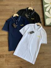 累積売上総額第１位！フェンディ 激安偽物 メンズサマーアイスシルクポロシャツラペル半袖Tシャツ3色
