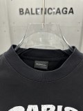 【限定】バレンシアガ 偽物通販 油絵テクスチャプリントロゴカップル半袖Tシャツ