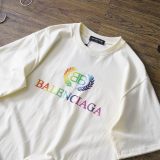 超奇跡の入荷☆ バレンシアガ 激安通販 カラフルレインボーBBプリントウィートロゴクラシッククルーネック半袖Tシャツ3色