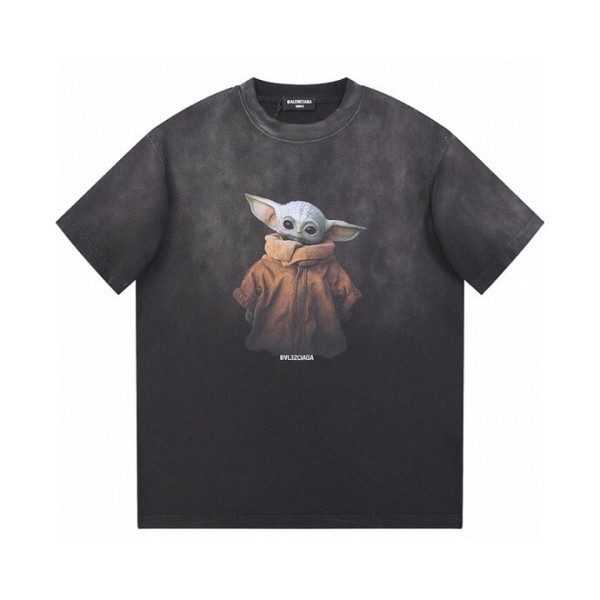 大人気 バレンシアガ 激安通販 2024SS春夏ホワイトインクモンスタープリント半袖Tシャツ