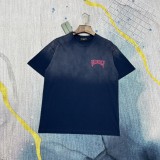 入手困難 バレンシアガ 激安偽物 ヘビーカラースプレーロゴラベル半袖Tシャツ2色