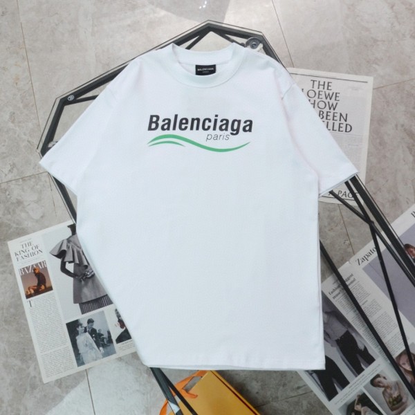 使い勝手良し バレンシアガ n級品 マイクロレーベル ロゴプリント クルーネック 半袖Tシャツ