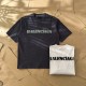 稀少 バレンシアガ スーパーコピー 2024春夏新作ファジーレタープリントクルーネックTシャツ2色