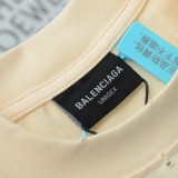 【話題商品！】バレンシアガ コピーおすすめ 着古した新しい音符のロゴプリント半袖Tシャツ