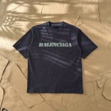 稀少 バレンシアガ スーパーコピー 2024春夏新作ファジーレタープリントクルーネックTシャツ2色