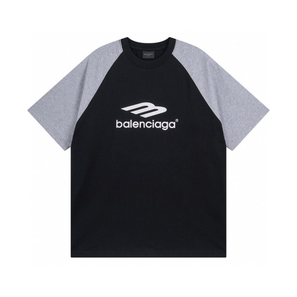 累積売上総額第１位！バレンシアガ n級品 24ss ロゴショルダースリーブカラーブロッキング半袖Tシャツ