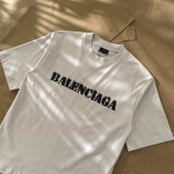 稀少 バレンシアガ スーパーコピー 2024春夏新作ファジーレタープリントクルーネックTシャツ2色