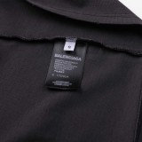 稀少 バレンシアガ コピー2024SS春と夏の新しい洗浄シャツ壊れた穴ラウンドネイルロゴ半袖Tシャツ