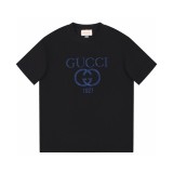 大人気 グッチ 激安通販 2024 SS春夏新作ダブルG重工刺繍半袖Tシャツ