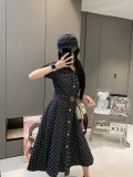 【限定】 シャネル コピー ダブルGアルファベットジャカードロゴ入り開襟ワンピース