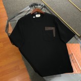 追跡付 エルメス コピー 2024新作ポケットレザー半袖Tシャツ