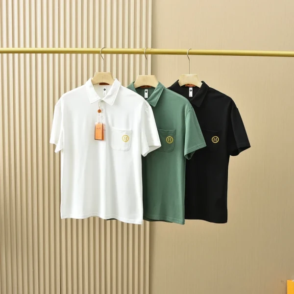 超話題! エルメス コピー 開襟半袖ポロシャツTシャツ3色