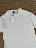 超奇跡の入荷☆ グッチ 激安通販 2024春夏新作肩編みダブルGクルーネック半袖Tシャツ2色