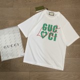 一目惚れ♪ グッチ コピーおすすめ 2024 ss新作カップル丸首カジュアル男女半袖Tシャツ2色