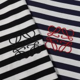 超奇跡の入荷☆ ロエベ コピーおすすめ 24 ss新作立体刺繍ロゴストライプカジュアル半袖Tシャツ