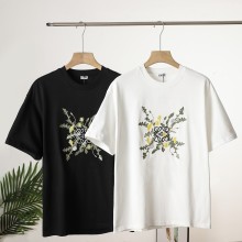追跡付 ロエベ 偽物通販 2024夏新作カラープリント半袖Tシャツ2色