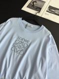 追跡付 ロエベ コピー Babyブルー刺繍ロゴ半袖Tシャツ