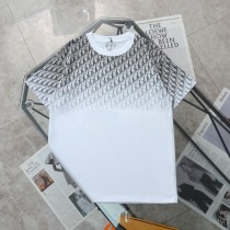 新作 ディオール 激安通販 フルプリントグラデーションプリントカジュアル丸首半袖Tシャツ