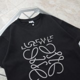 一目惚れ♪ ロエベ スーパーコピー 立体刺繍ロゴカジュアル丸首半袖Tシャツ