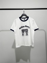 ★超人気  セリーヌ スーパーコピー アルファベットロゴプリントペアルック丸首半袖
