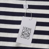 超奇跡の入荷☆ ロエベ コピーおすすめ 24 ss新作立体刺繍ロゴストライプカジュアル半袖Tシャツ