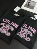 日本未入荷 セリーヌ 偽物通販 重工ピンクスパンコール凱旋門刺繍半袖T