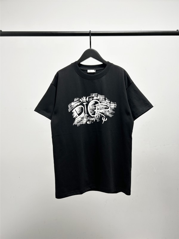 稀少 ディオール コピー の男女同型陰影アルファベット半袖Tシャツ