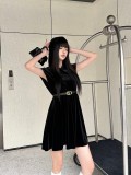 一目惚れ♪ ディオール 激安通販 24新作ベルベットステッチドリルで袖なしベルトワンピース
