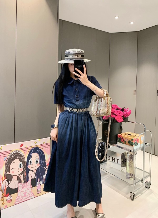 高品質! ディオール コピーおすすめ 24 SS春夏新作Dデニムワンピース