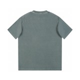 超話題! プラダ コピー 2024 SS春夏新作水洗三角ロゴ満天星ドリル丸首半袖Tシャツ
