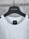 【話題商品！】 balenciagaxAdidas クローバースリーストライプロゴ刺繍半袖Tシャツ