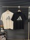 一目惚れ♪ アディダス 偽物通販 夏のプチレッドブック爆着カップルハイネック半袖Tシャツ2色