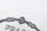 累積売上総額第１位！プラダ n級品 24 ss春夏新作プリントロゴ入りカップル用半袖Tシャツ
