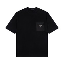 大人気 プラダ 激安通販 ポケットジッパートリコロールネック半袖Tシャツ
