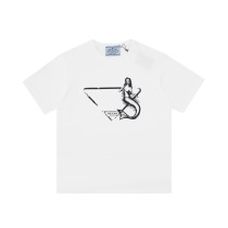 【限定】プラダ 偽物通販 人魚姫のインクこぼれプリントカップル単色半袖Tシャツ