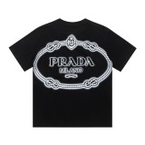 使い勝手良し プラダ スーパーコピー 24 ss春夏新作プリントロゴ入りカップル用半袖Tシャツ