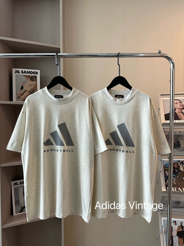 使い勝手良し アディダス コピーおすすめ 古着限定シリカゲル立体柄グレー半袖T