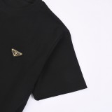 一目惚れ♪ プラダ コピー 2024 SS春夏ゴールドトリコロールクラシックオールインワン半袖Tシャツ