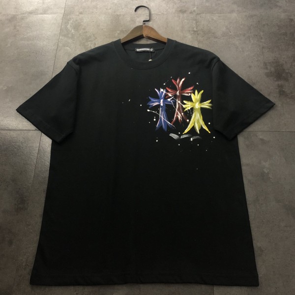 高品質 クロムハーツ 激安偽物 2024新ロゴ手描きプリント半袖Tシャツ