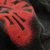 超話題! クロムハーツ n級品 2024新作雪花炒めホットグラデーションロゴ半袖Tシャツ