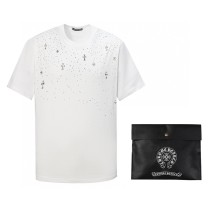 追跡付 クロムハーツ n級品 重工満天星十字架ドリル半袖Tシャツ