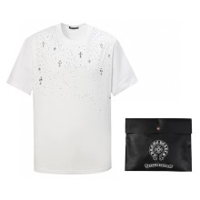 追跡付 クロムハーツ n級品 重工満天星十字架ドリル半袖Tシャツ