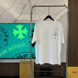 大人気 クロムハーツ 偽物通販 2024新サンスクリットレザーロゴデザイン半袖Tシャツ2色