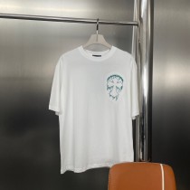 ★超人気 クロムハーツ n級品 24 ss夏新作胸元刺繍ロゴ柄半袖ゆったりTシャツ