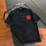 超話題! クロムハーツ n級品 2024新作雪花炒めホットグラデーションロゴ半袖Tシャツ