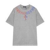 超奇跡の入荷☆ クロムハーツ スーパーコピー 2024春夏新型前後カラーオードリル水洗半袖Tシャツ