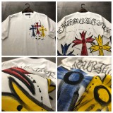 ★超人気 クロムハーツ コピーおすすめ 2024新ロゴ手描きプリント半袖Tシャツ