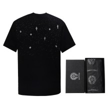 【話題商品！】クロムハーツ スーパーコピー 重工満天星十字架ドリル半袖Tシャツ