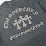 新作 クロムハーツ 偽物通販 馬蹄サンスクリットプリントひび割れ半袖Tシャツ