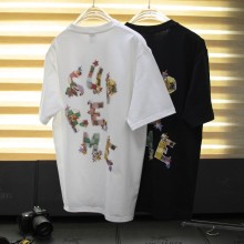 累積売上総額第１位！ シュプリーム スーパーコピー バックレインボーロゴアルファベットプリントTシャツ半袖2色